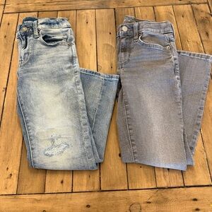 2 Pairs of Boy’s Old Navy 360 Stretch Slim Fit Gray and Blue Jeans NWOT - Size 8
